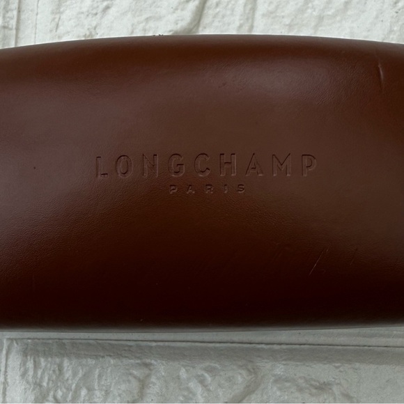 Longchamp Tan Hard Clamshell Glasses Case - Picture 2 of 9